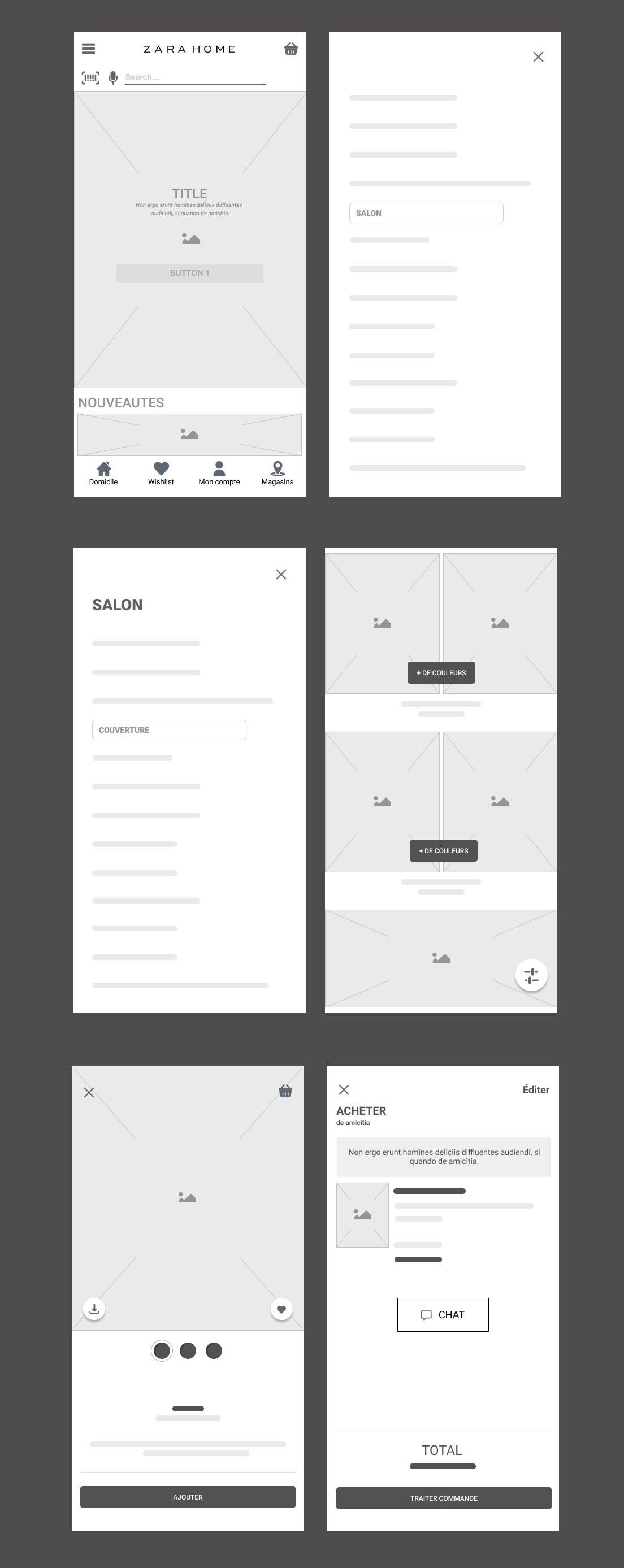 WIREFRAMING : Zara Home APP. Wireframes give a simple visual… | by Rose  Diquero | Medium