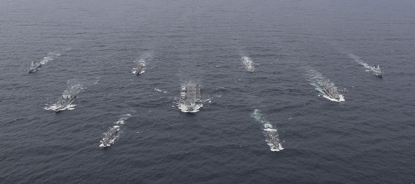 The UK Carrier Strike Group.