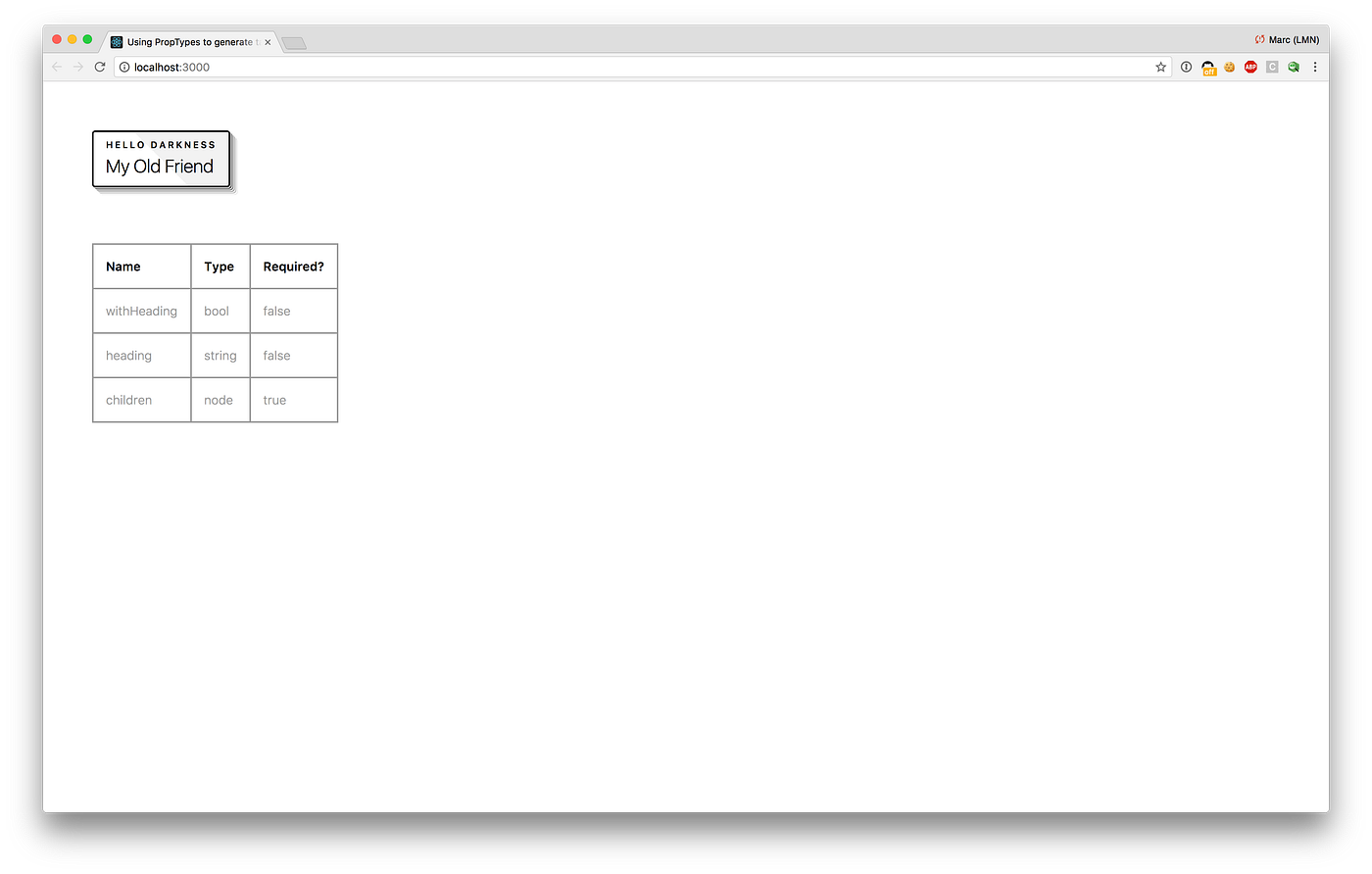 Using propType declarations to document your React components by Marc