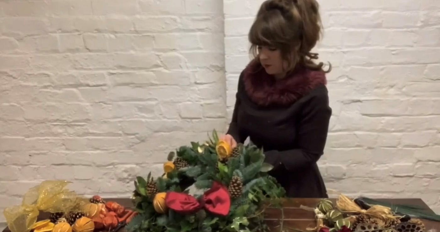 Adding balance to Christmas wreath