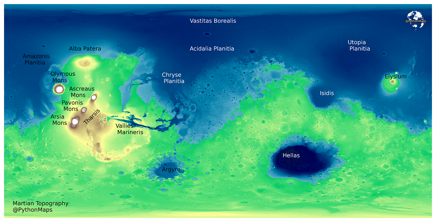 Mars With Water Map Terraforming Mars With Python. Bring Dead Worlds To Life With… | By Adam  Symington | Towards Data Science