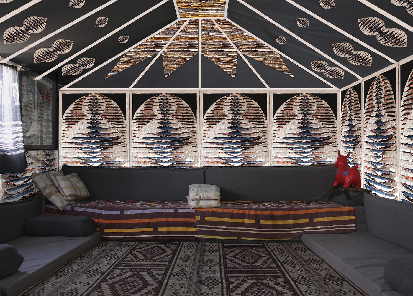 Inside of T-serai structure