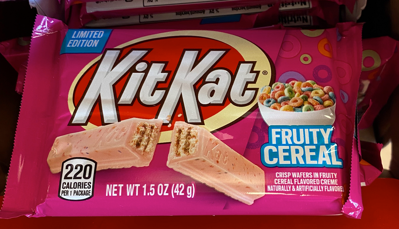 “Fruity cereal” flavored KitKat bar