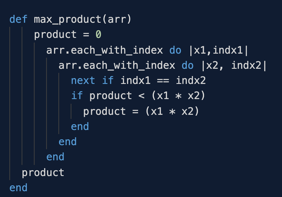 Max product algorithm ruby i m use to solving algorithms at this