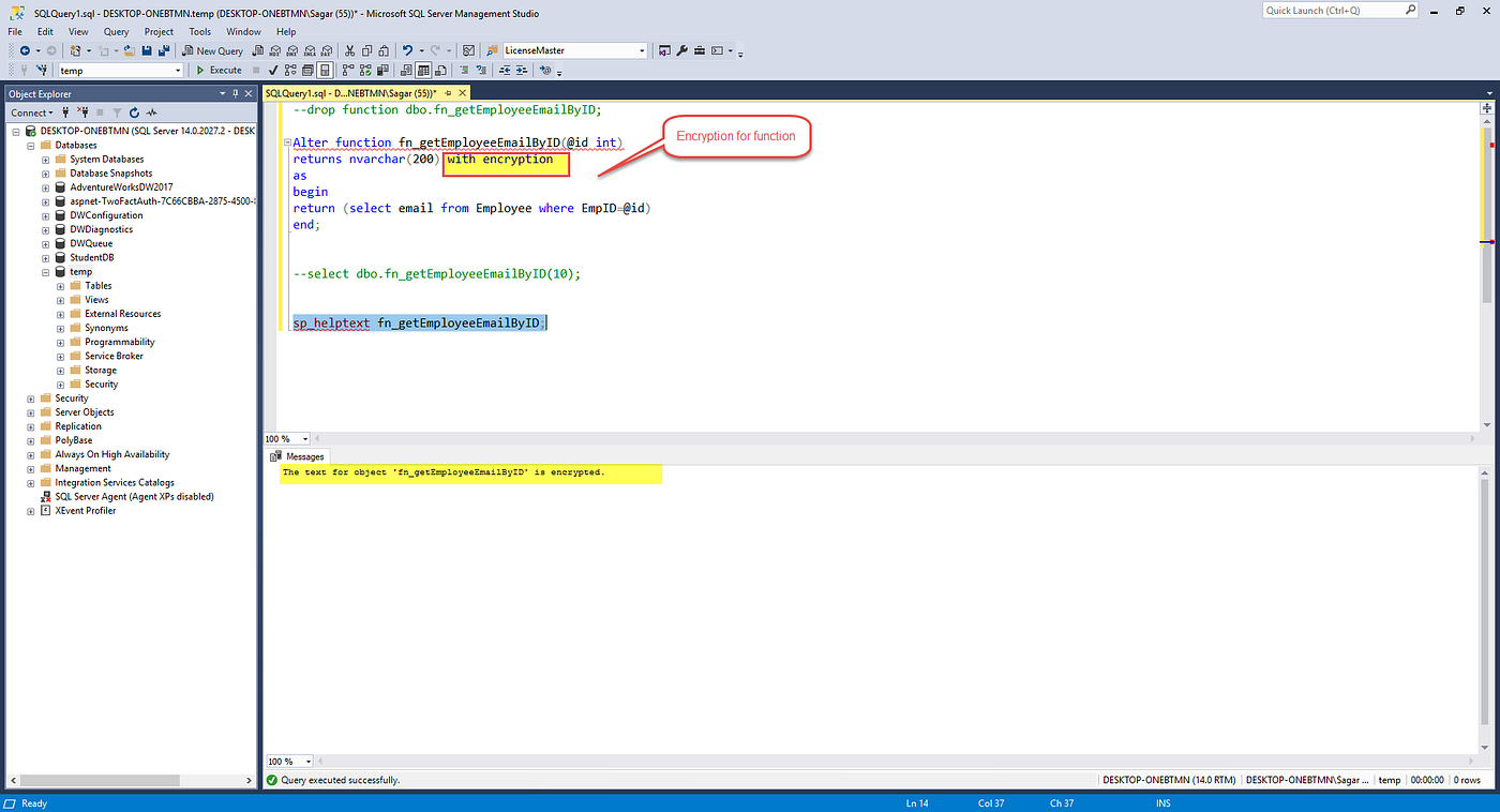User Defined Function In SQL Server-2020 | by SAGAR JAYBHAY | Analytics ...