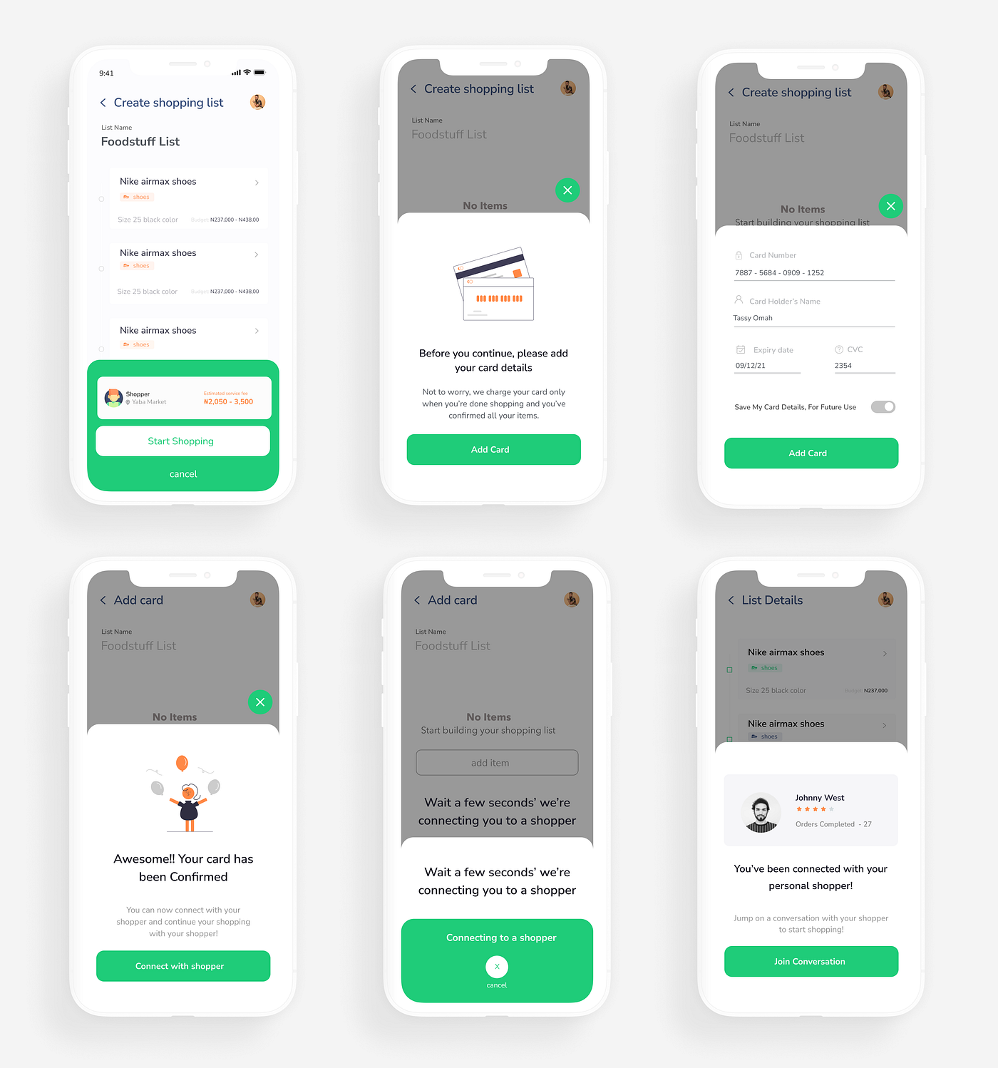 Connecting to a shopper