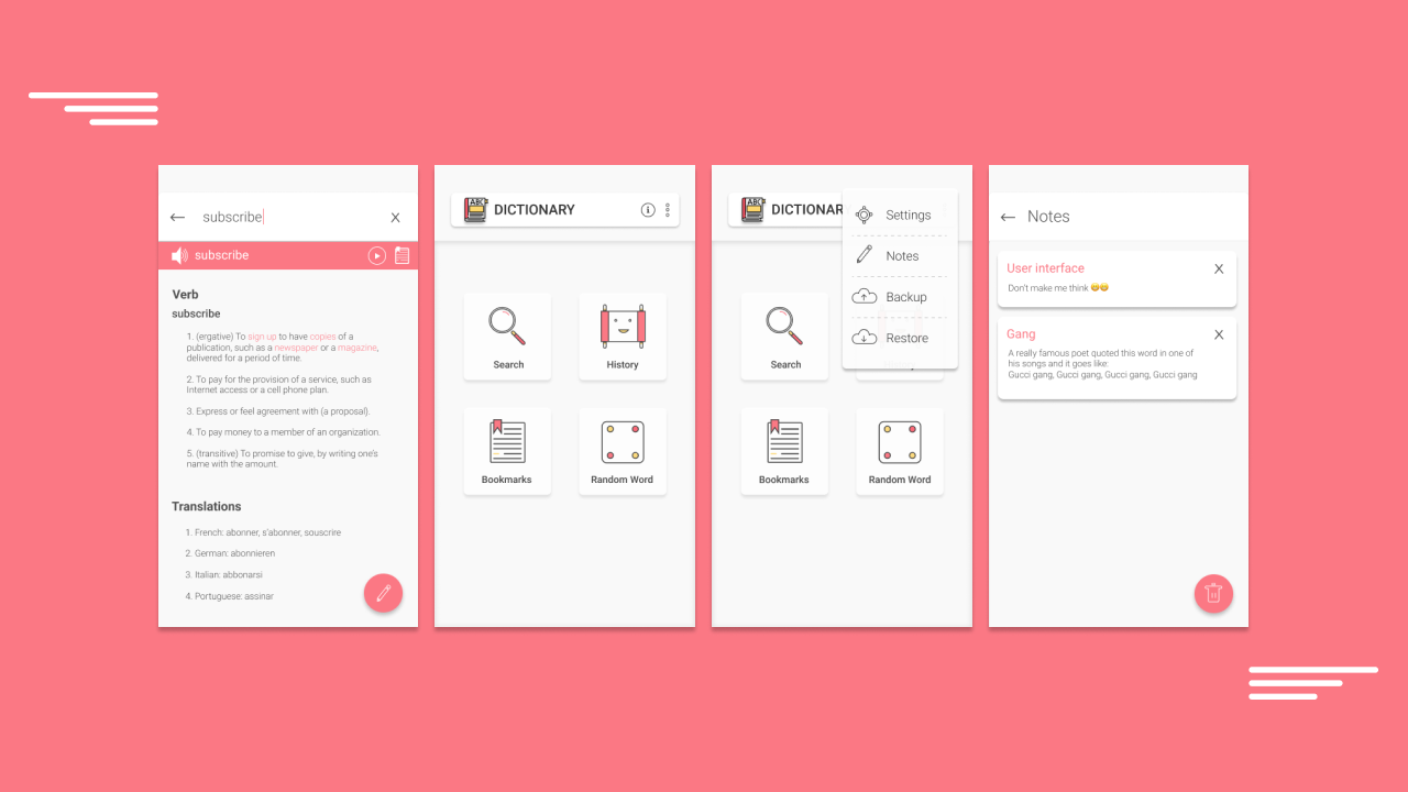 English Dictionary app redesign — a UI/UX case study | by Abhishek Kaushal  | UX Planet