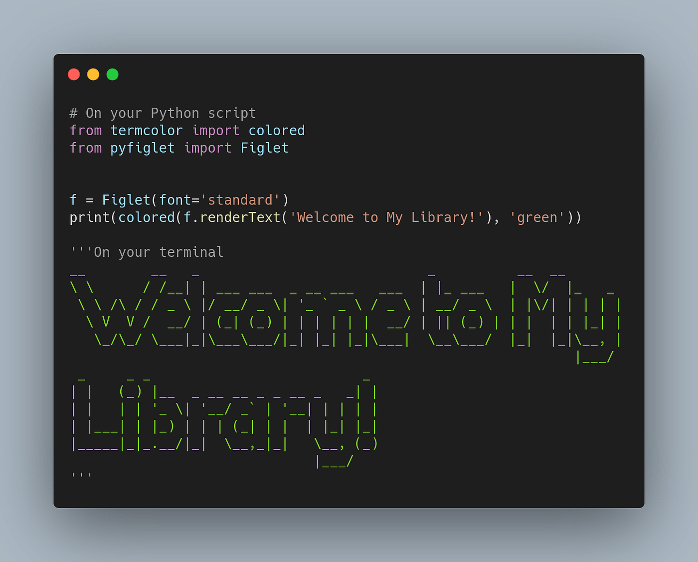 Prettify your Terminal Text With Termcolor and Pyfiglet by Khuyen
