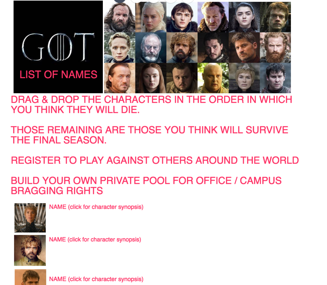 You Know What I Want for the Final Season Game of Thrones? A Deadpool ...