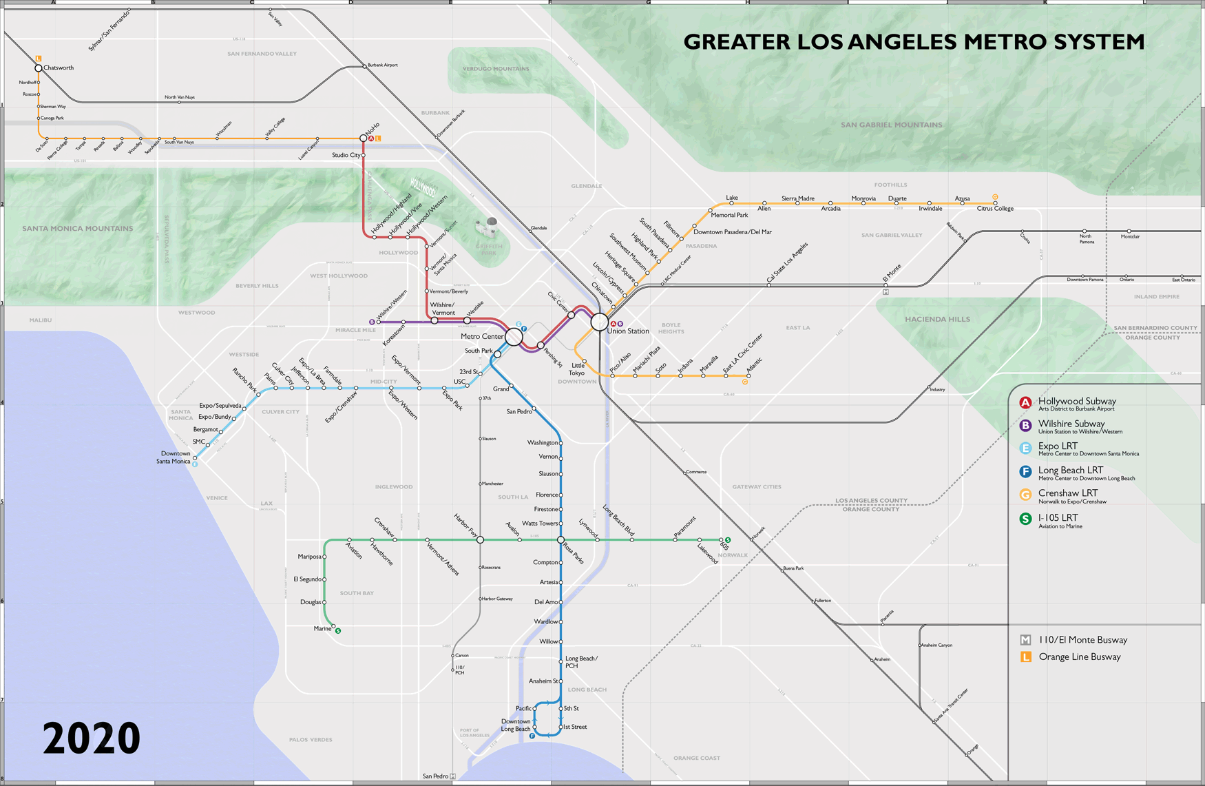 Los Angeles Metro 2020–2060. The Future and Growth of Los Angeles… | by  Adam Paul Susaneck | Medium
