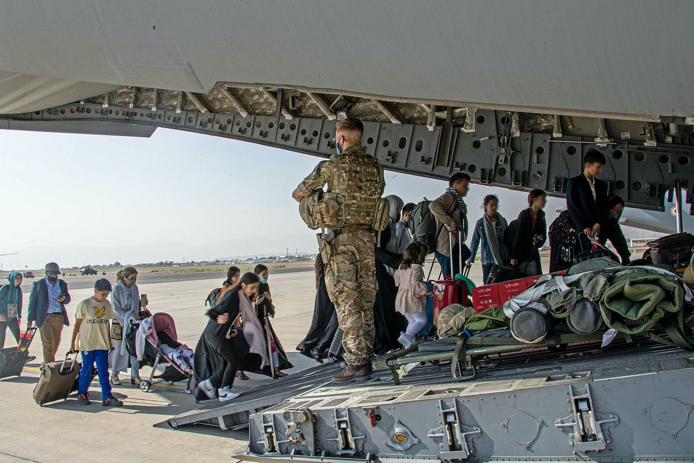 Image of British citizens and dual nationals residing in Afghanistan being relocated to the U.K.