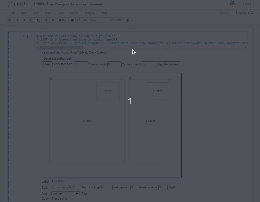 A juypter notebook extension for graphical publication figure layout ...