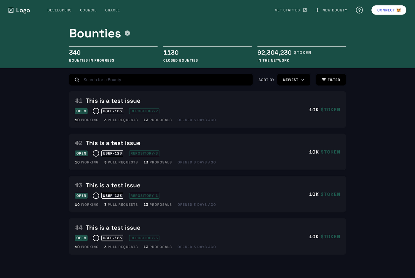 Keep track of the bounties on your Network in a more organized manner