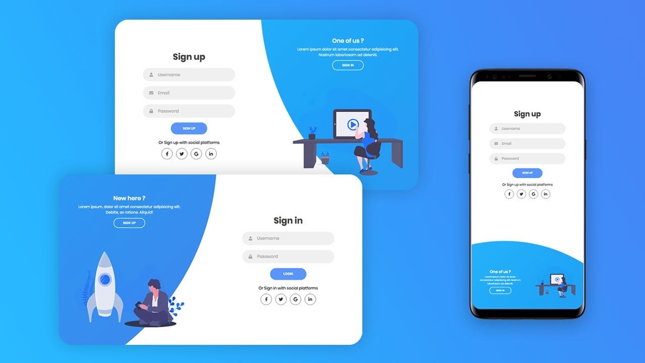 Responsive Login Registration Form Using HTML CSS JS Sliding 