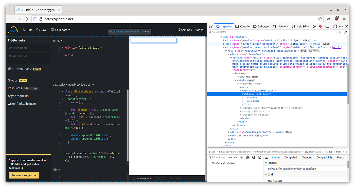 The shadow DOM of an HTML5 web component | Dev Genius