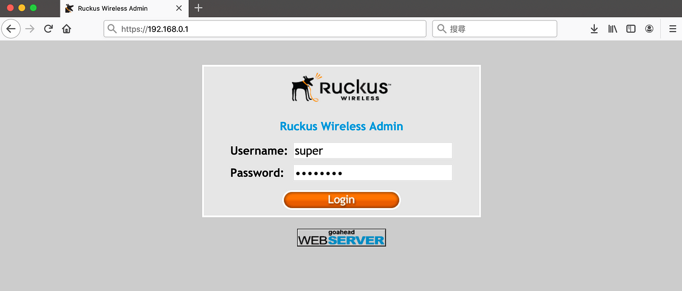 MacOSX + FireFox 無法登入 Ruckus ZoneFlex 韌體的機器