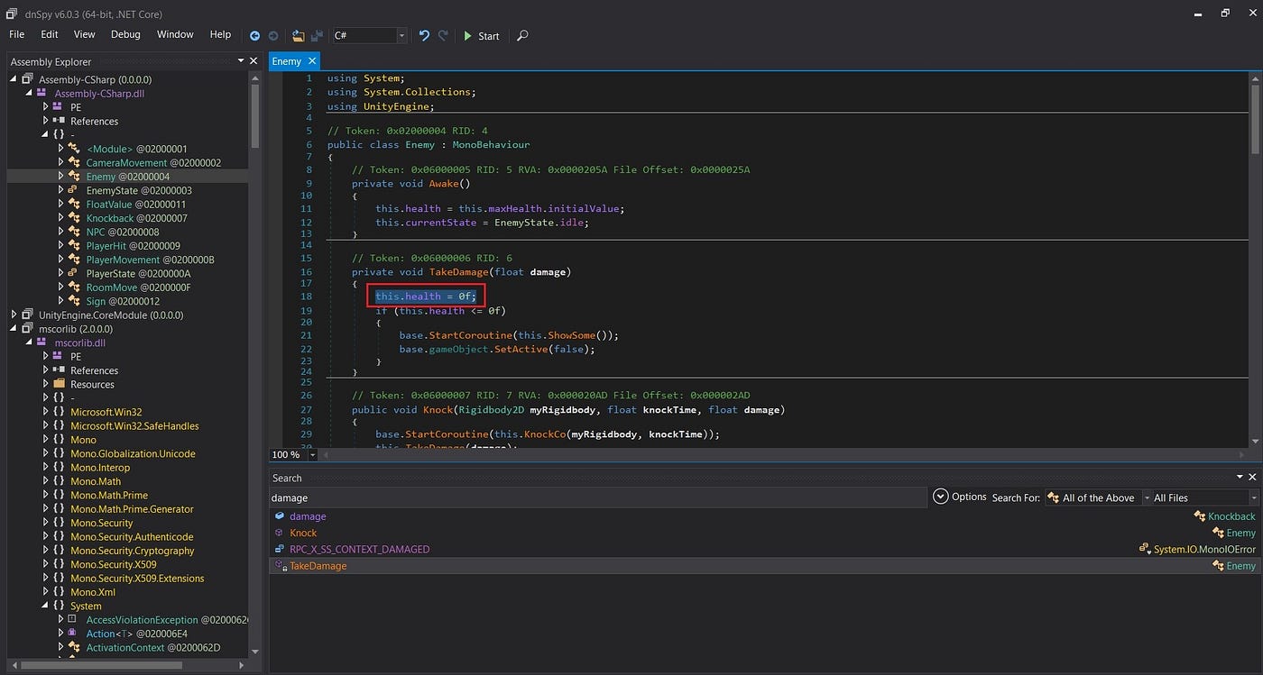 Hacking Unity games (.NET disassembling, patching)— Nullcon CTF HackIM ...