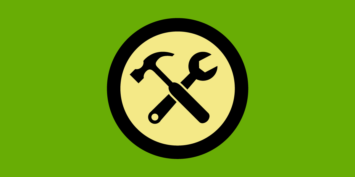EFF’s Right to Repair logo: a green flag with a crossed hammer and crescent wrench in a centered yellow circle.