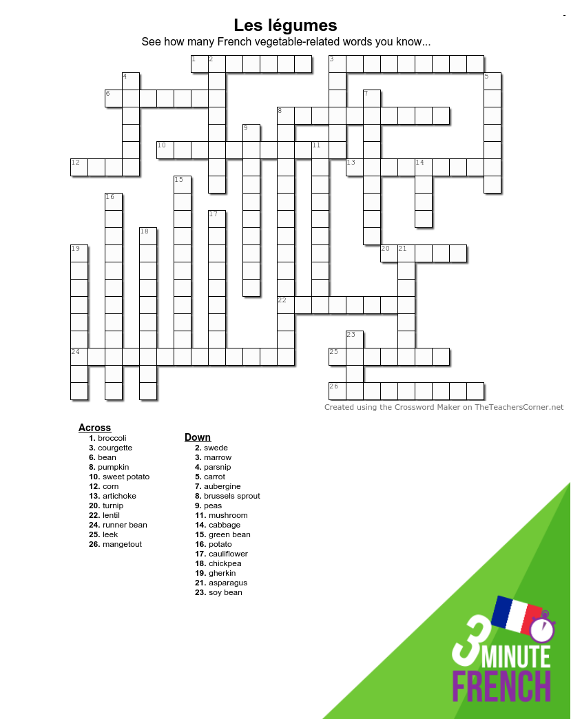 mots croises french crossword les legumes by kieran ball the happy linguist medium