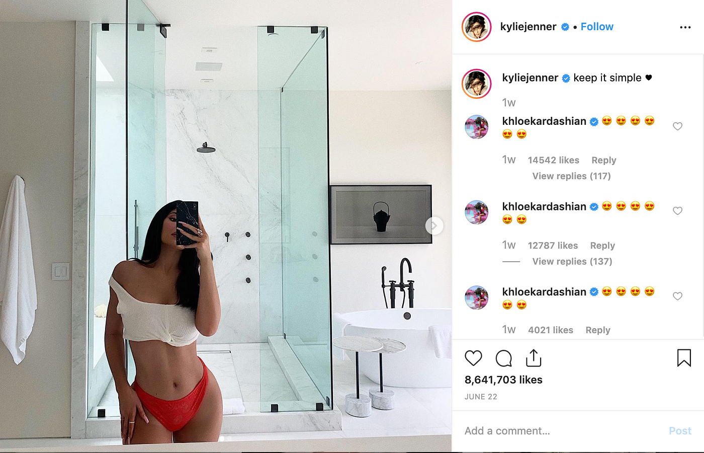 Kylie Jenner's Instagram Post