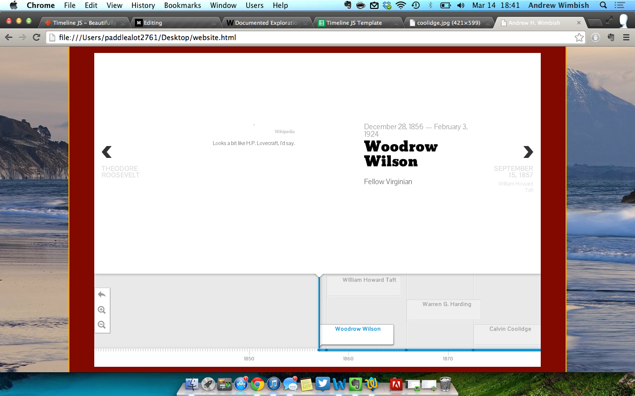 Timeline JS. An Exploration | by Andrew Wimbish | Medium