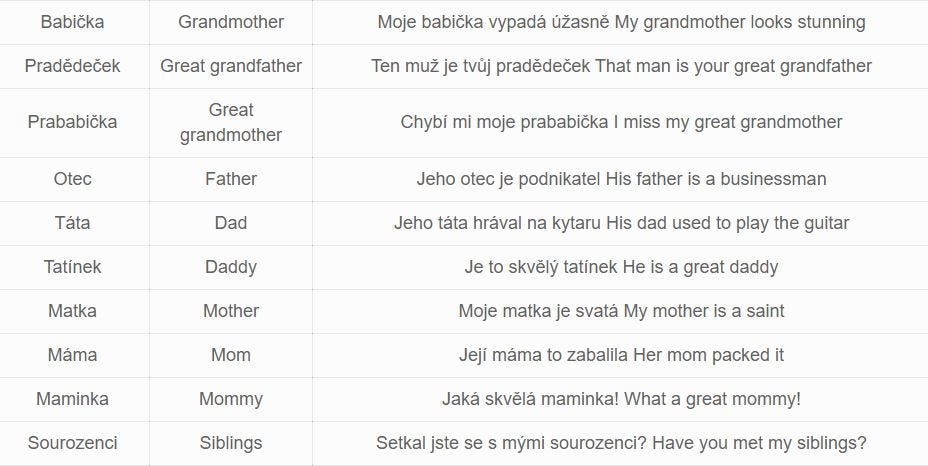 40 Easy Labels For Family Members In Czech | by Ling Learn Languages |  Medium