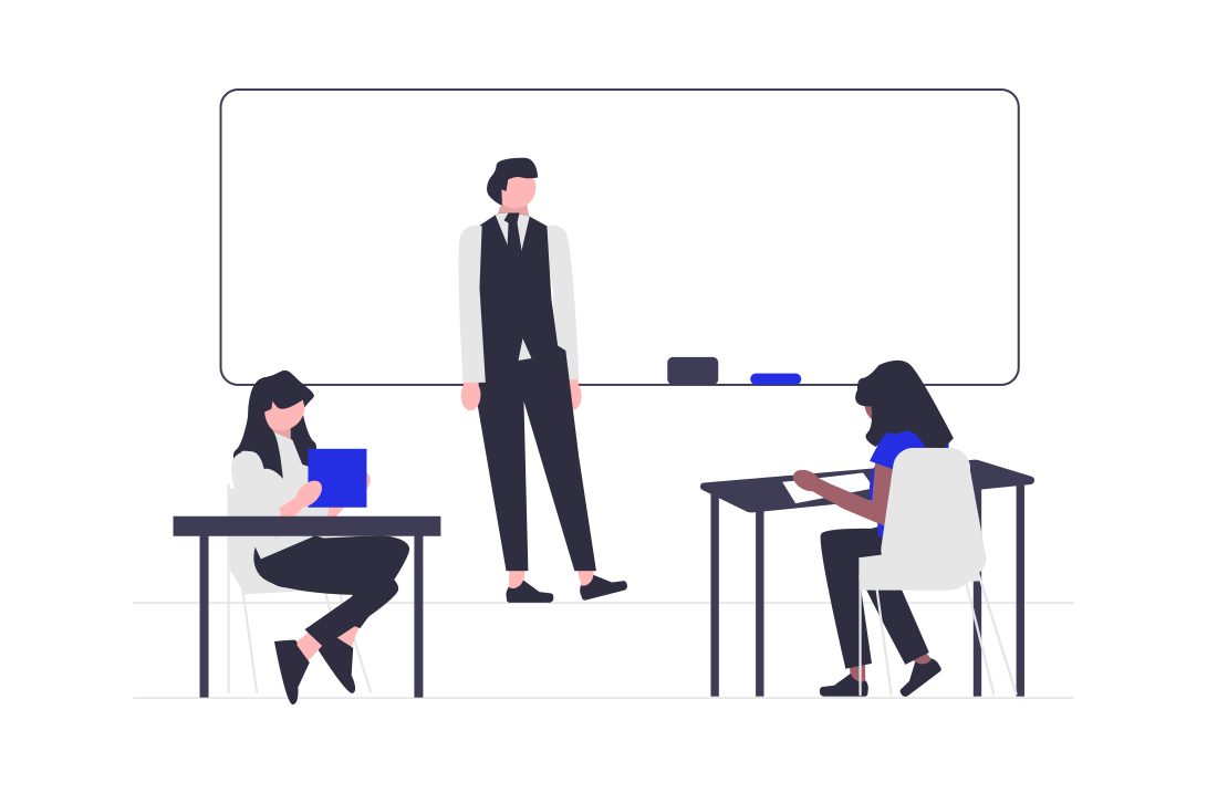 illustration of a mentor and two mentees