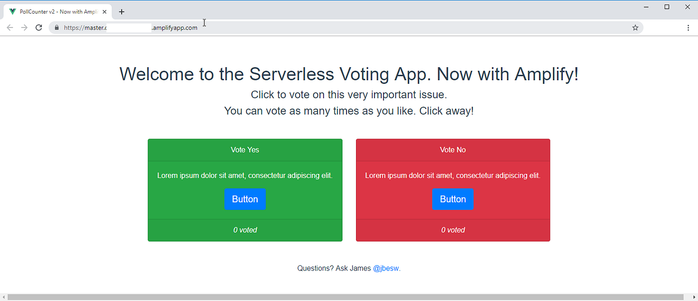 Build a voting website that doesn't crash — part two. Now with Amplify. |  by James Beswick | ITNEXT