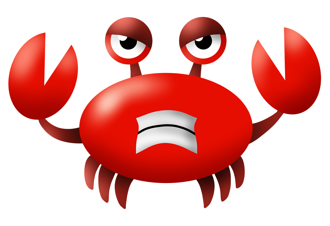 cartoon image of a grumpy crab