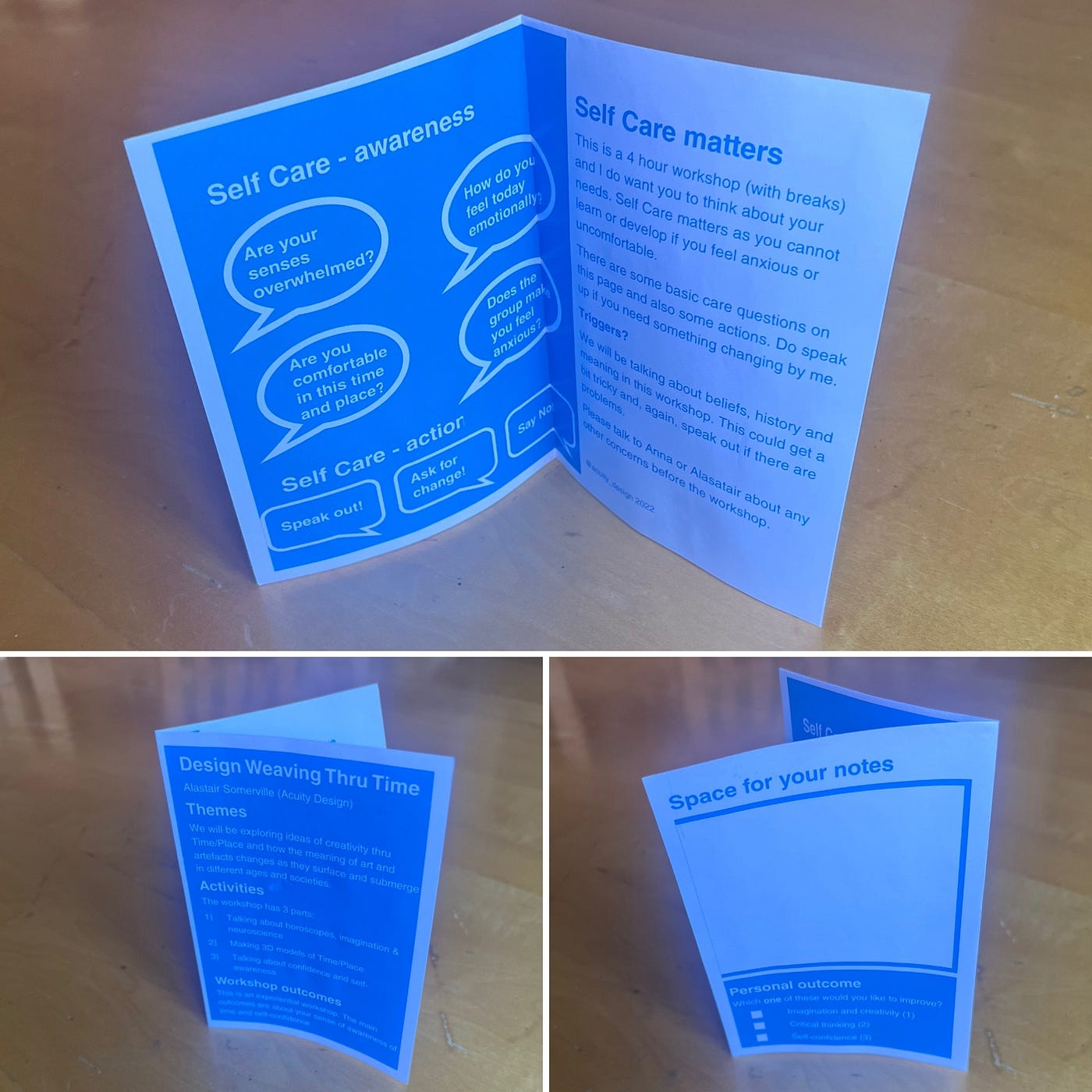 3 photos of front, middle sna back of small booklet