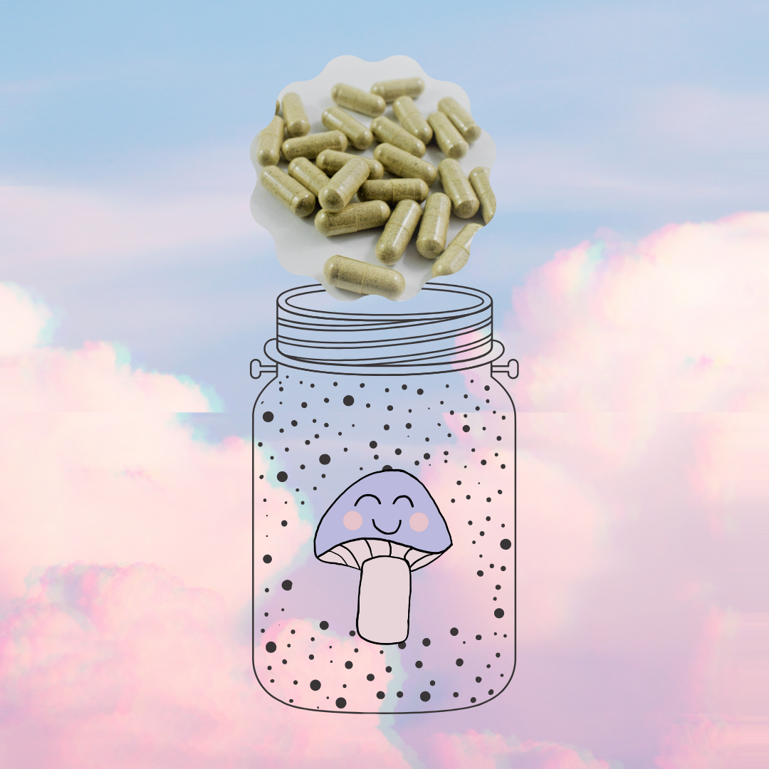jar with mushroom microdoses