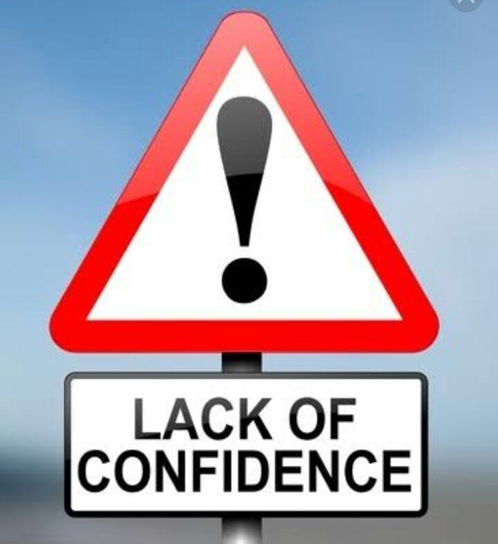 Lack of confidence. “Lack of confidence can put you in a… by Mian