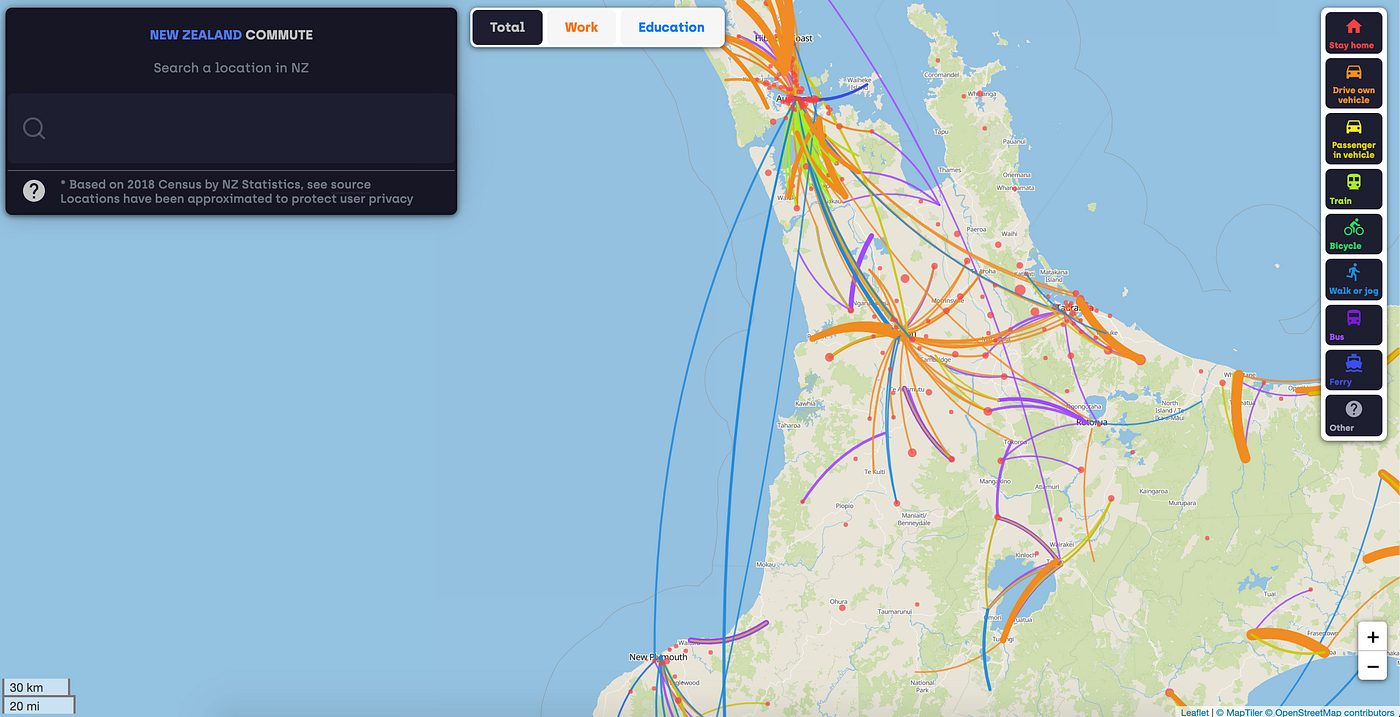 Commuter Data Visualization Nz Statistics Hosted A Data By Gieoon Medium