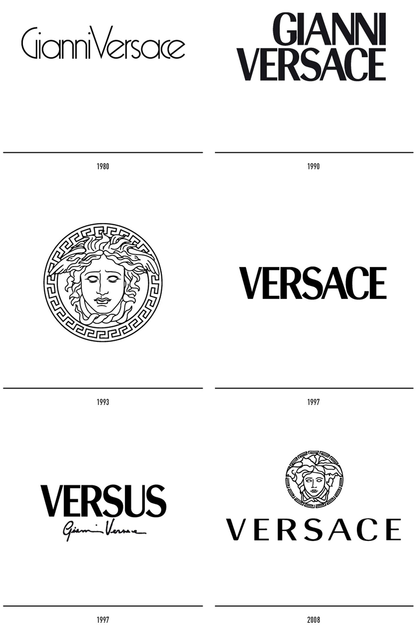 History of the logo VERSACE. In the article you will see a change in