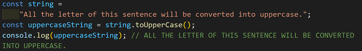 Example of toUpperCase() method of JavaScript