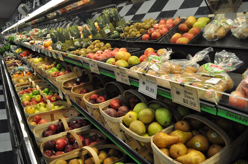 organically high priced produce