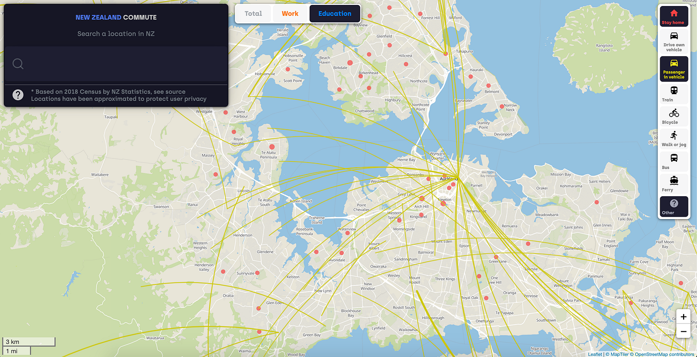 Commuter Data Visualization Nz Statistics Hosted A Data By Gieoon Medium