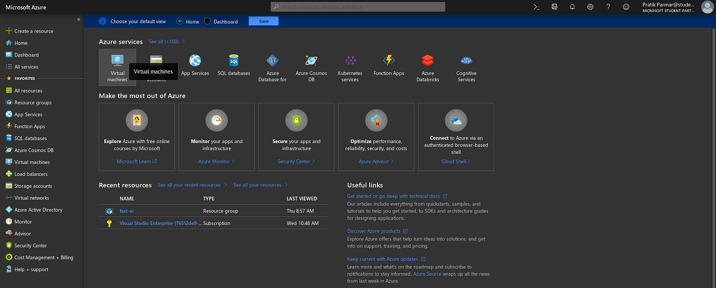 Launch a GPU-backed Azure VM with TensorFlow, Keras, PyTorch and Jupyter |  by Pratik Parmar | Medium