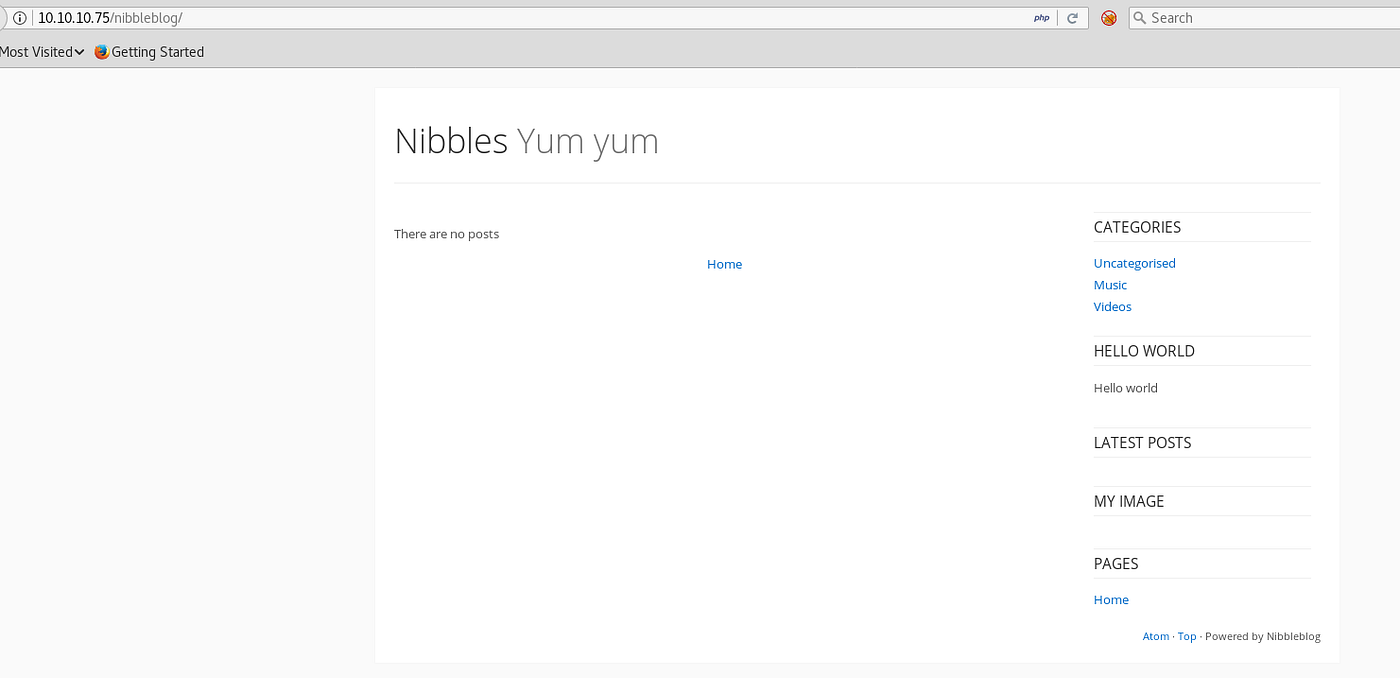 HackTheBoxNibblesWalkthrough. Target Machine Nibble; 10.10.10.75