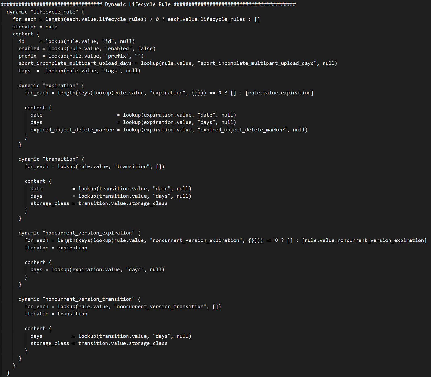 Dynamic Lifecycle Rules for S3 Bucket Using Terraform by Avinash