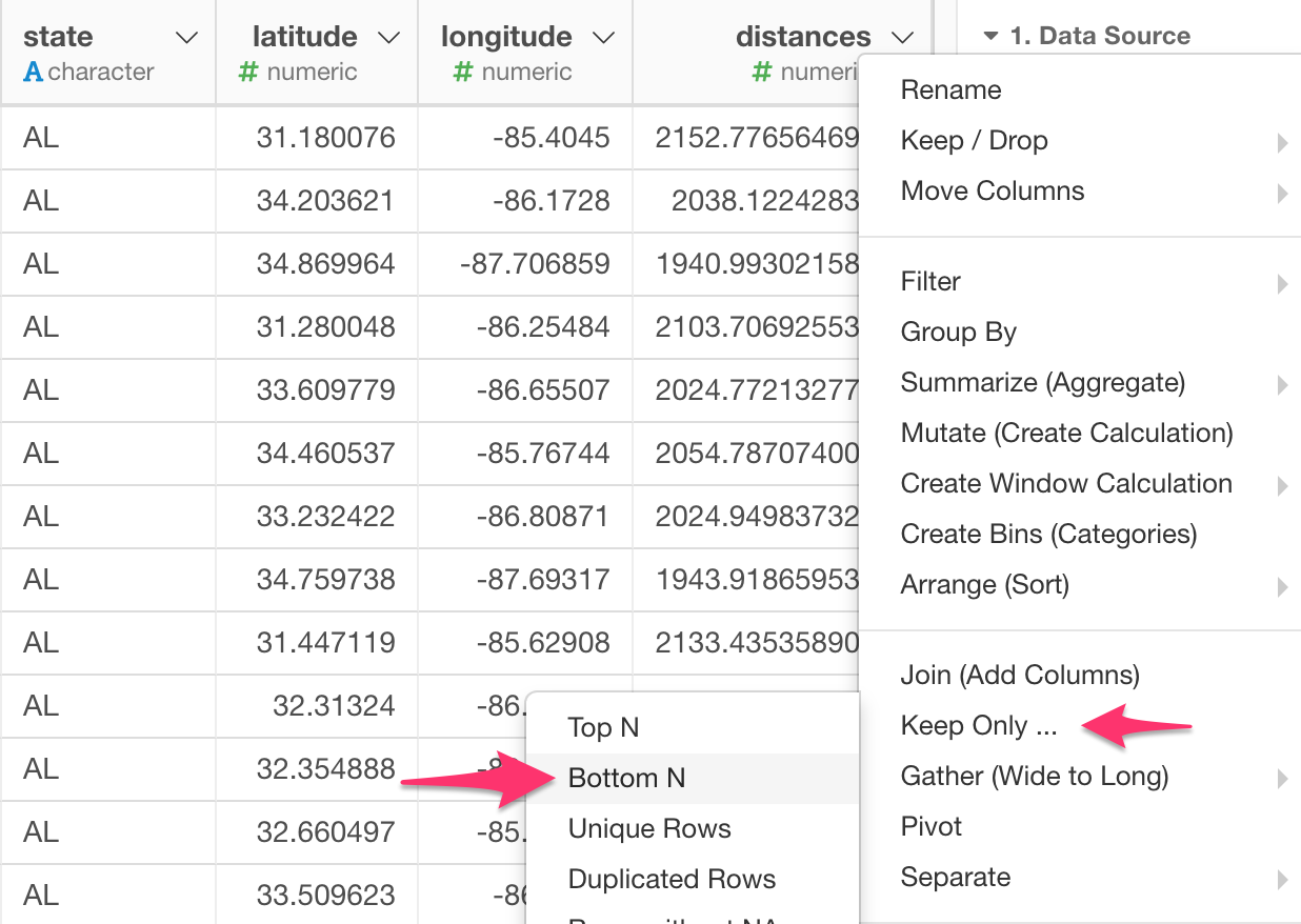 Calculating a distance between two locations with geosphere package ...