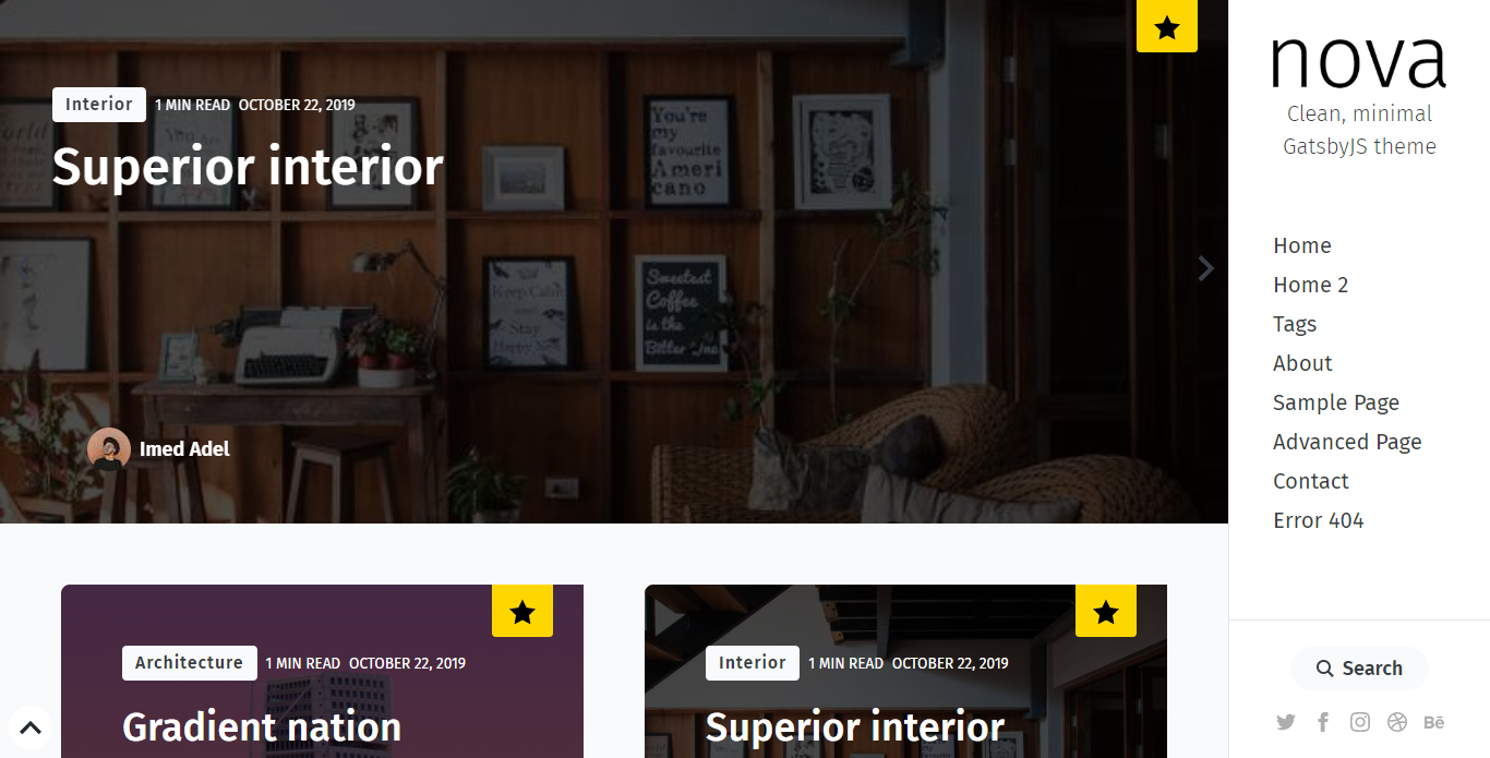 Nova A React Gatsby Blog Theme Nova Is A Minimal Content Focused Blog By Imed Adel Medium
