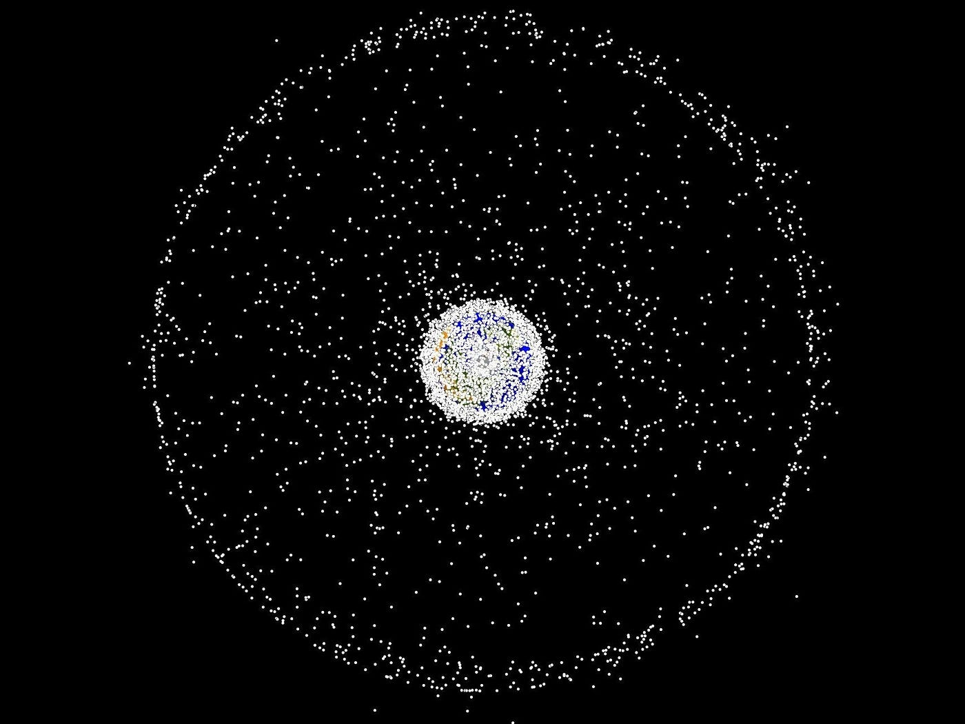 Space garbage orbiting Earth