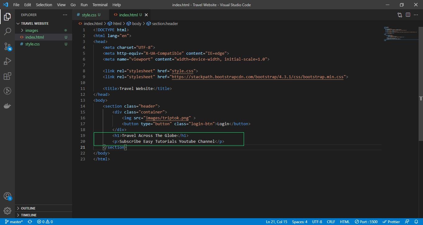 Travel Website Using html CSS And Bootstrap for beginners. | by ...