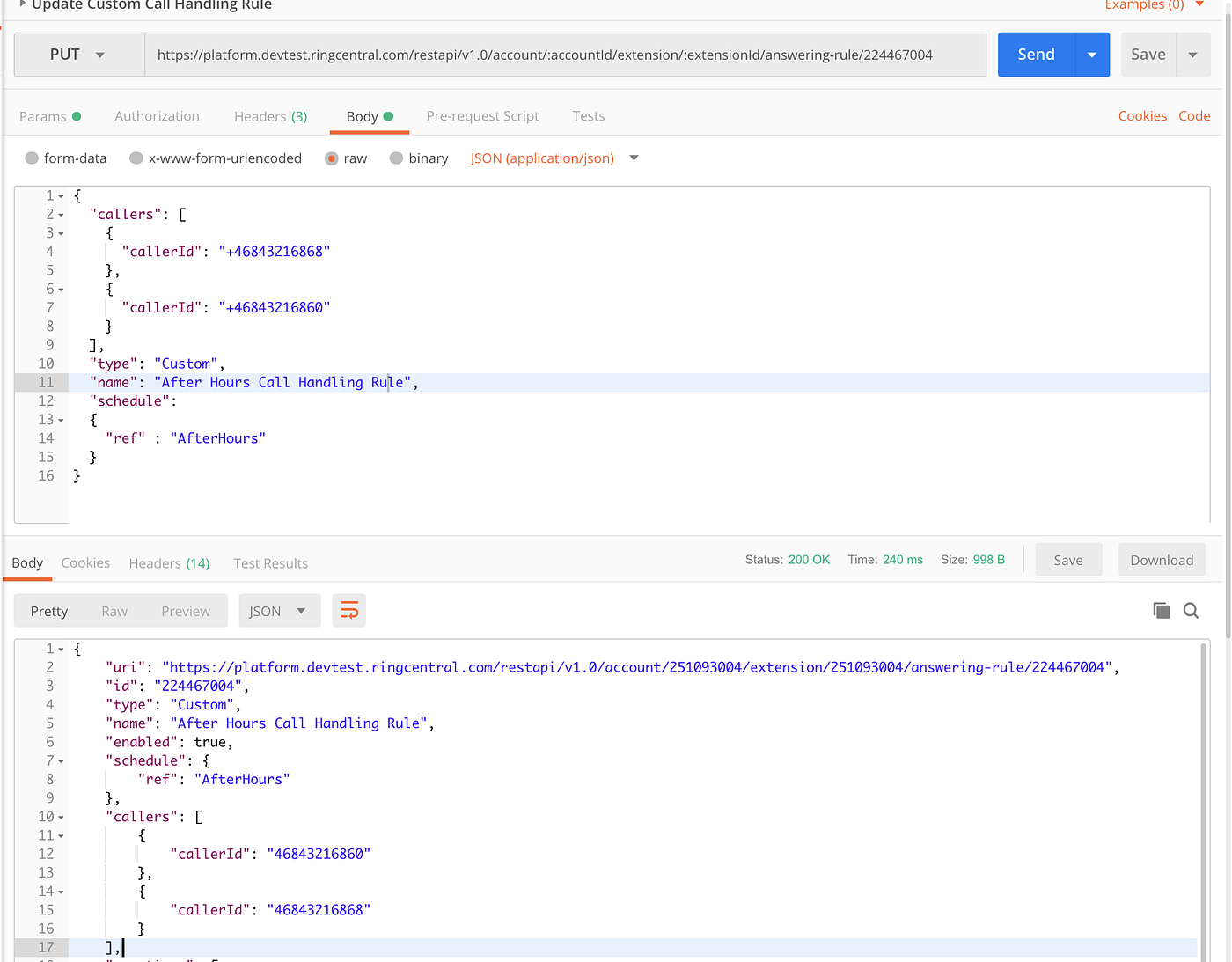 Create Custom Answering Rules using RingCentral API by Samyukta
