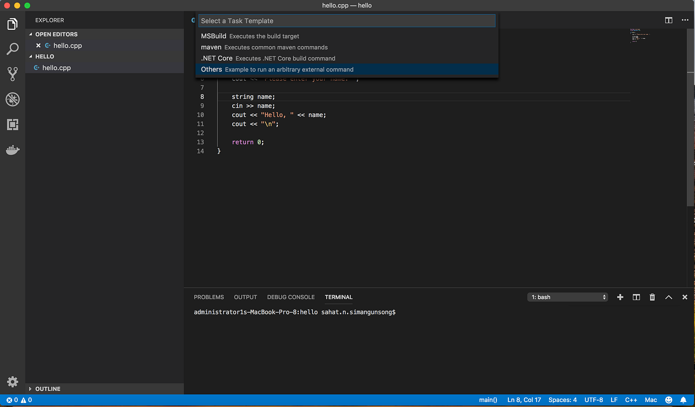 Build And Debug C On Visual Studio Code For Mac By Sahat Nicholas Simangunsong Gdplabs Medium