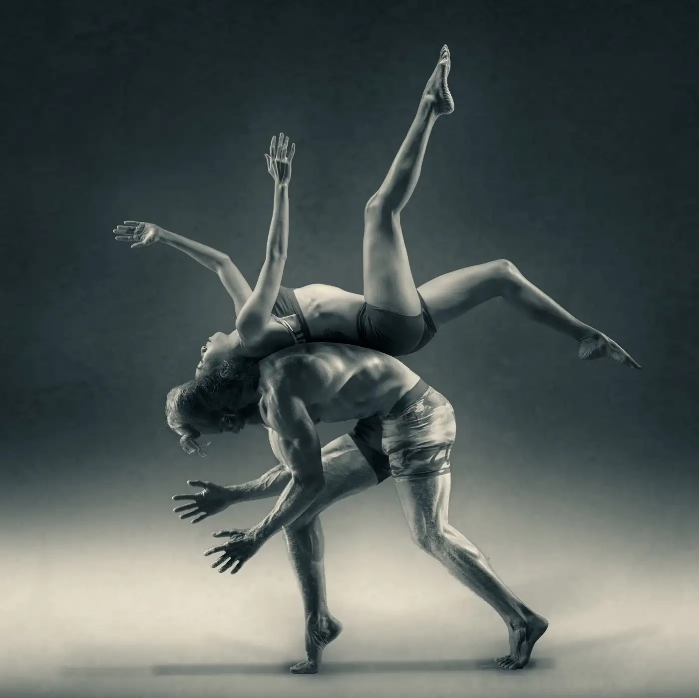 a man and woman dancing contemporary 