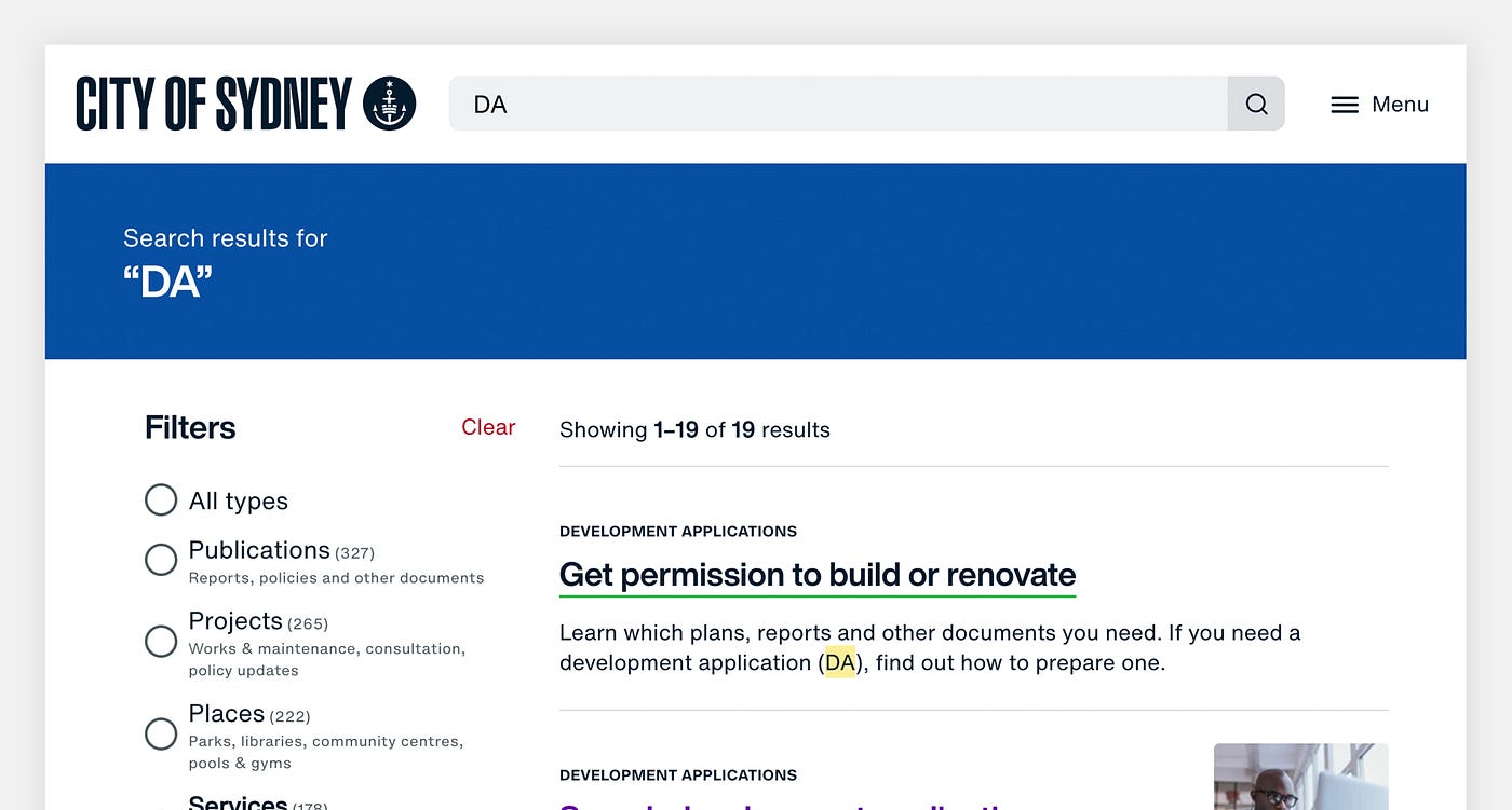 Search results for the query “DA”.
