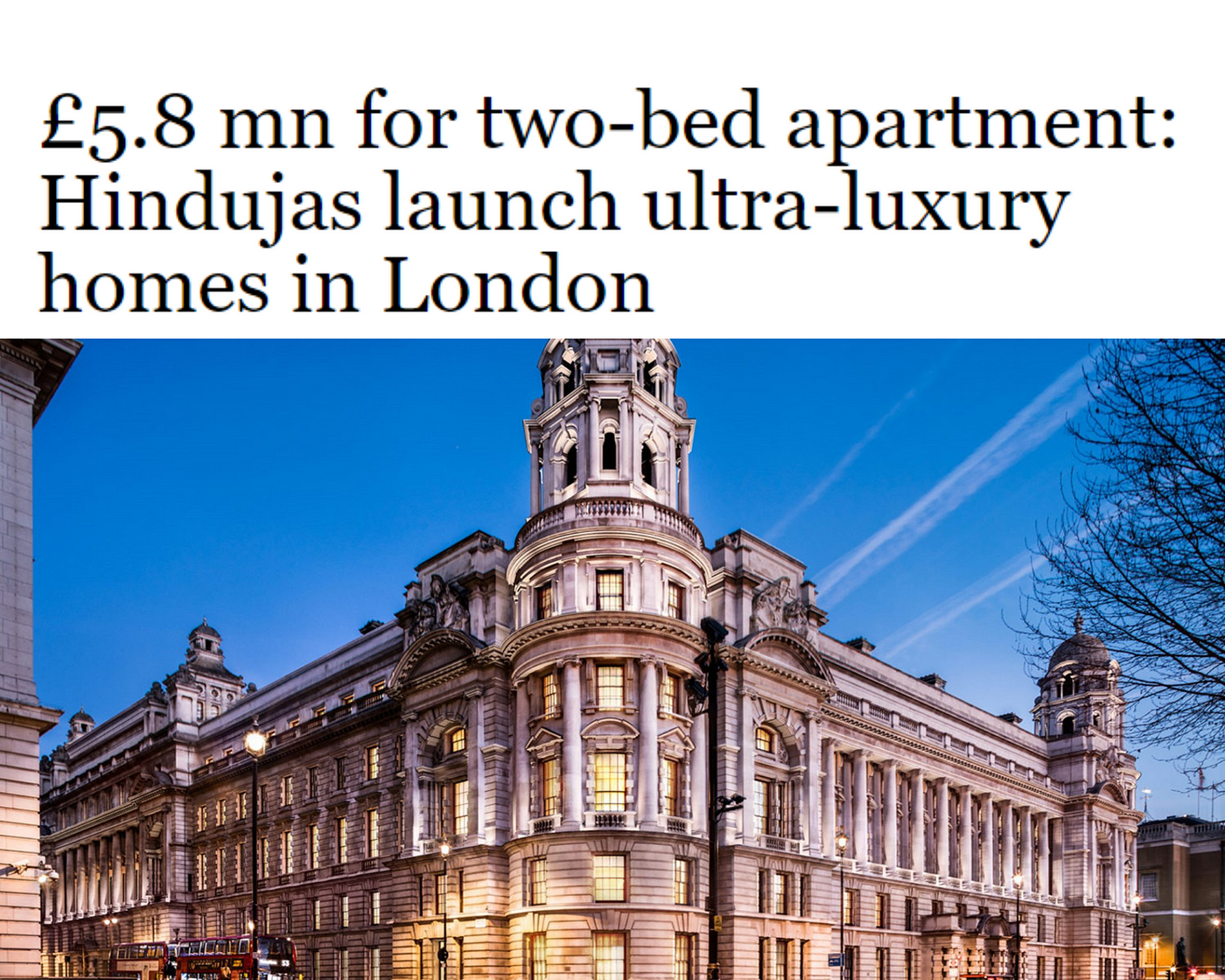 Hinduja Group has set the price of a luxurious 2-bed room flat at 59 Crore Rupees.