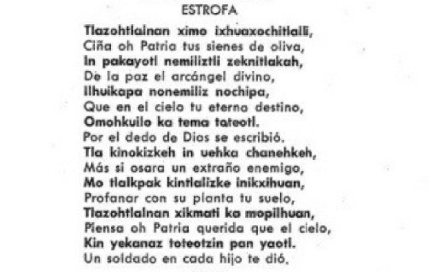 Letra Del Himno Nacional Mexicano En Nahuatl Para Imprimir